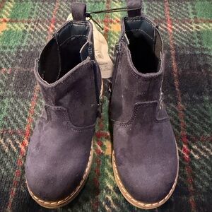 Stylish Navy Suede Ankle Boots